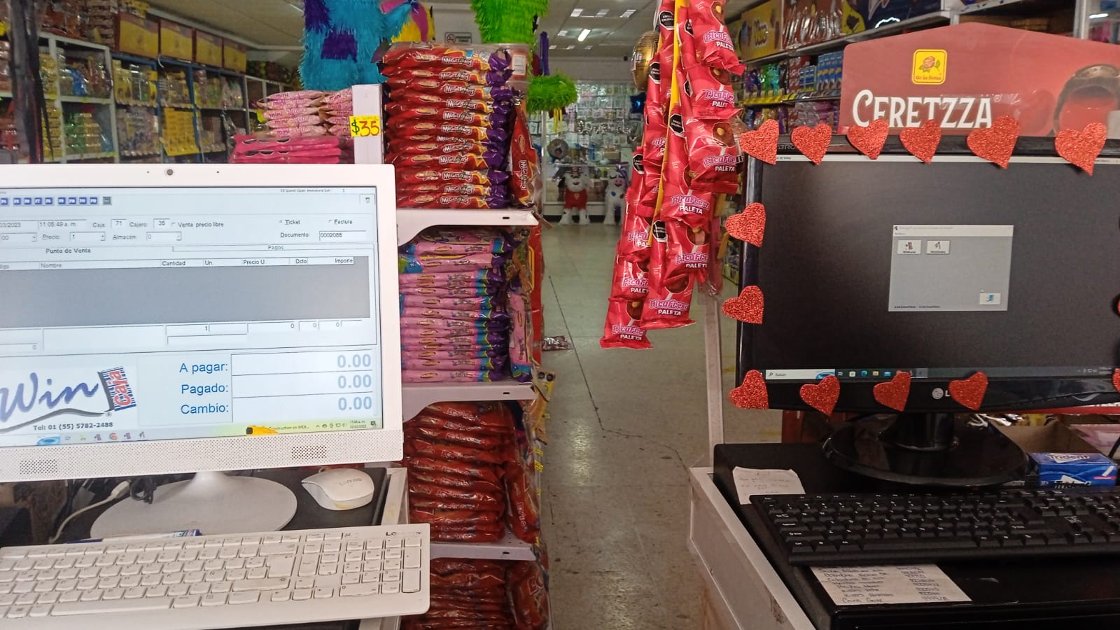 WinCaja funcionando en tienda de snacks